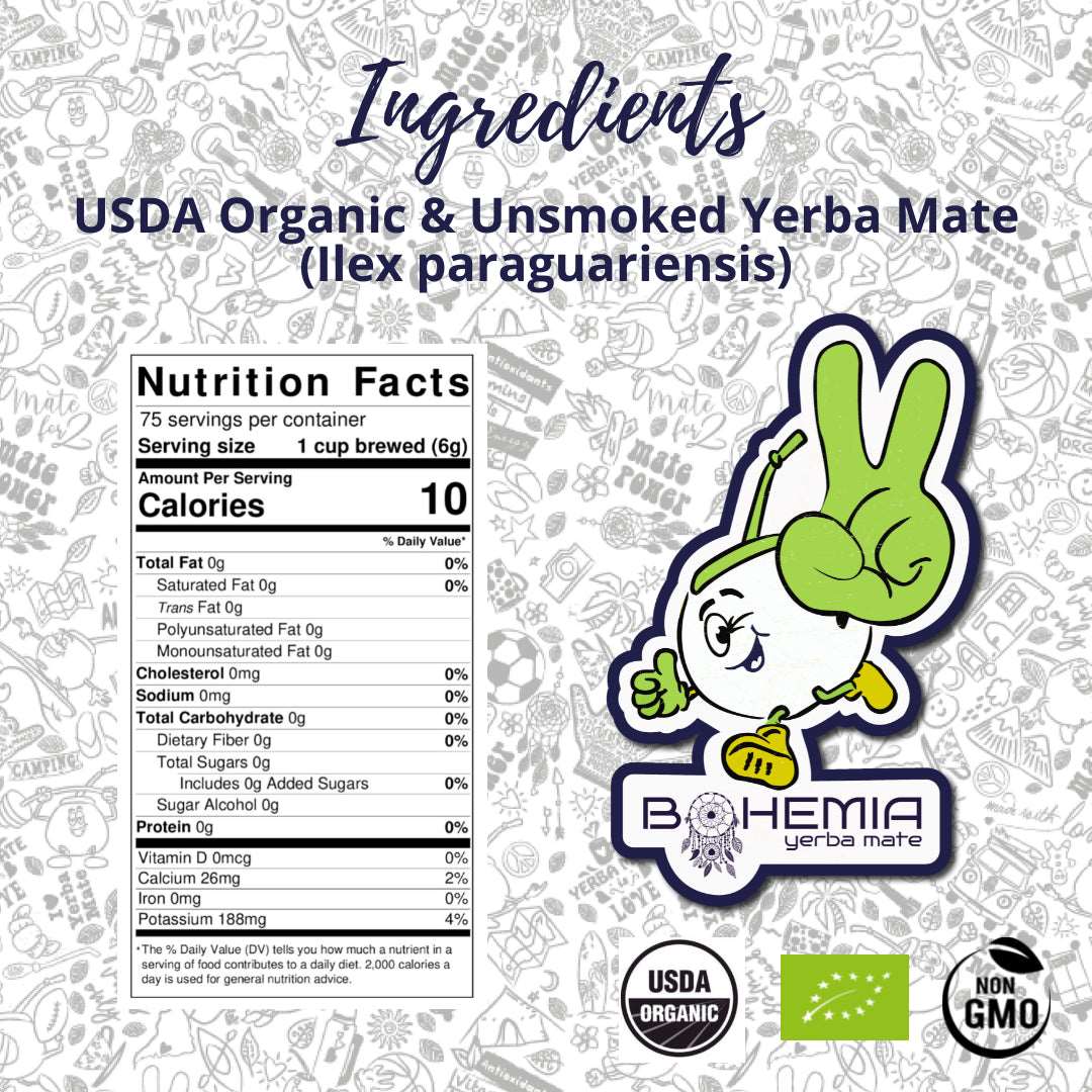 Bohemia Yerba Mate USDA Organic Pure Leaf & Stems